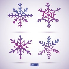 Set of watercolor snowflakes N5