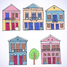 Set oh houses vector illustration N2