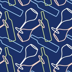 Seamless pattern with bottles and glasses