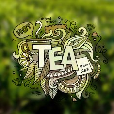 Tea hand lettering and doodles elements illustration N2