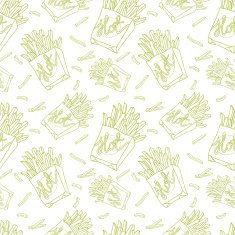 Hand drawn fast food doodle pattern N6