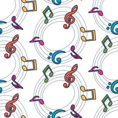 Vector musical pattern with notes N8