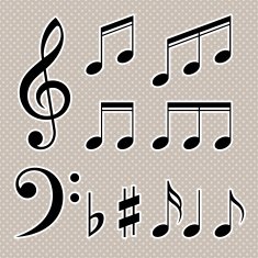 Set of music notes vector