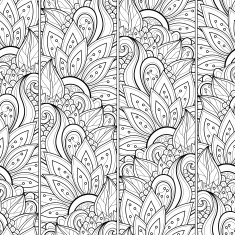 Seamless Monochrome Floral Pattern (Vector) N26