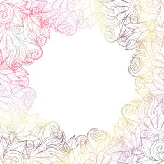Vector Colored Floral Background Hand Drawn Texture N105