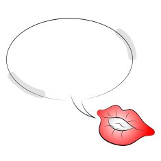woman's lip with speech bubble