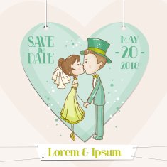 Bride and Groom - Save the Date Wedding Card N5