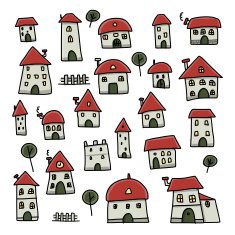 Set of houses sketch for your design N5