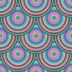 Seamless geometric pattern in "fish scale" design N3
