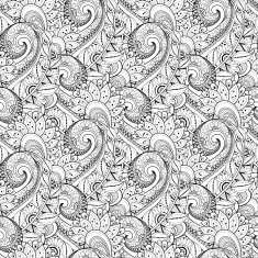 Seamless Monochrome Floral Pattern (Vector) N27