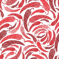 Red Hot Chilly Peppers seamless pattern Mexican food theme