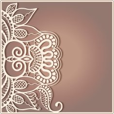 Abstract background lacy frame border pattern wedding invitation card design N25