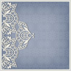 Abstract background lacy frame border pattern wedding invitation card design N26