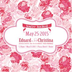 Wedding Invitation Card - with Floral Background