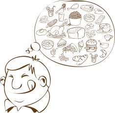 Fat Man Dreaming for Food