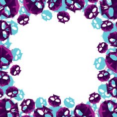 Skulls border made in contemporary geometric style vector