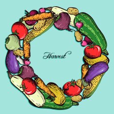 Set of drawing vegetables
