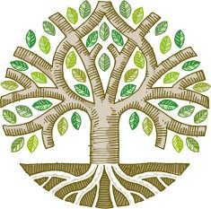 Hand drawn tree circle
