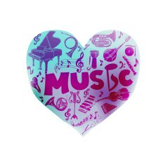 Colorful Card with Music Instruments - hand drawn in vector