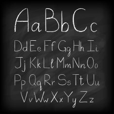 Chalk board hand drawn alphabet N2