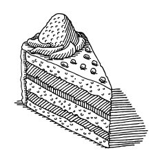 Piece of cake. drawing Pie