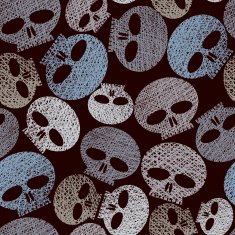 Skulls seamless pattern horror and hard rock theme N2