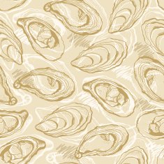 Oysters seamless pattern