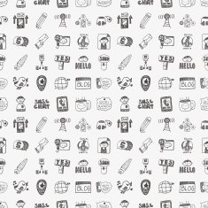 seamless doodle communication pattern N85