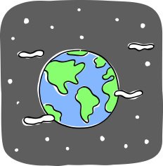 World and space doodle