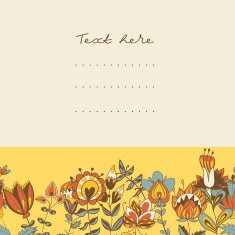 border with abstract hand-drawn flowers N11