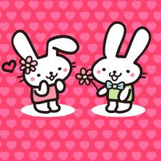 Cute Bunny showing love in Valentine's Day