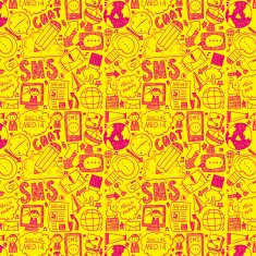 seamless doodle communication pattern N89