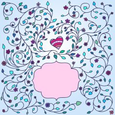 Floral blue background N3