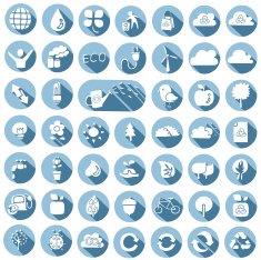 vector set of ecology and recycle icon