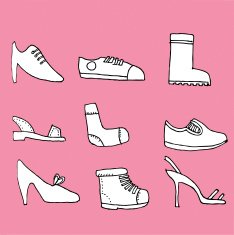 Hand drawn shoes
