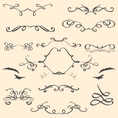 Curlicues vintage ornament vector illustration