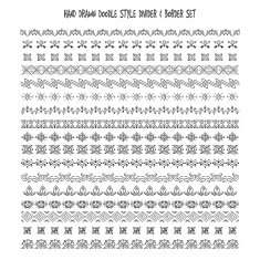 Hand drawn vintage geometric line border or dividers