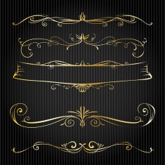 Set of vintage victorian vector dividers and frame N22