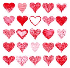Set of hand drawn hearts N2