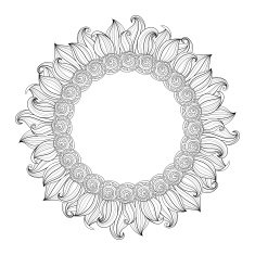Vector Monochrome Floral Background N35