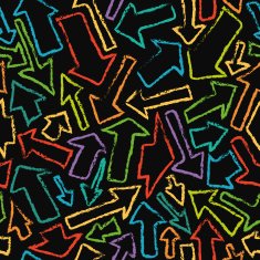 Seamless pattern of hand-drawn colorful arrows N2