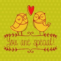 Owl floral background You are special card N2