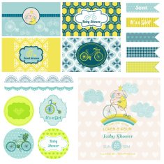 Baby Shower Bunny and Bike Party Set N2
