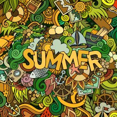 Doodles abstract decorative summer background N17