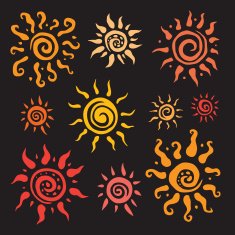 Sun set Vector hand drawn illustration N4