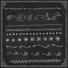 Hand-drawn line border set N53