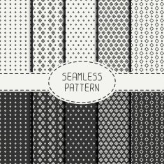 Set of geometric seamless pattern with rhombus square Vector background