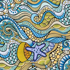 Decorative marine ornamental ethnic background N3