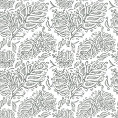 Doodle ink seamless leaf pattern N2