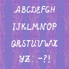 English font on abstract seamless patterns